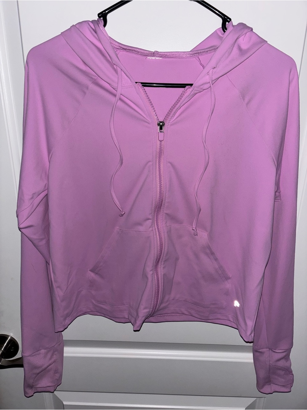 Fabletics Lilac Zip-Up Cropped Hoodie